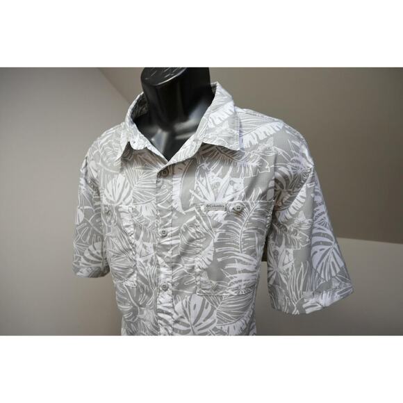 Columbia Vented Fishing Shirt Floral Omni-Shade Camp Shirt Mens Sz XL - Picture 1 of 11